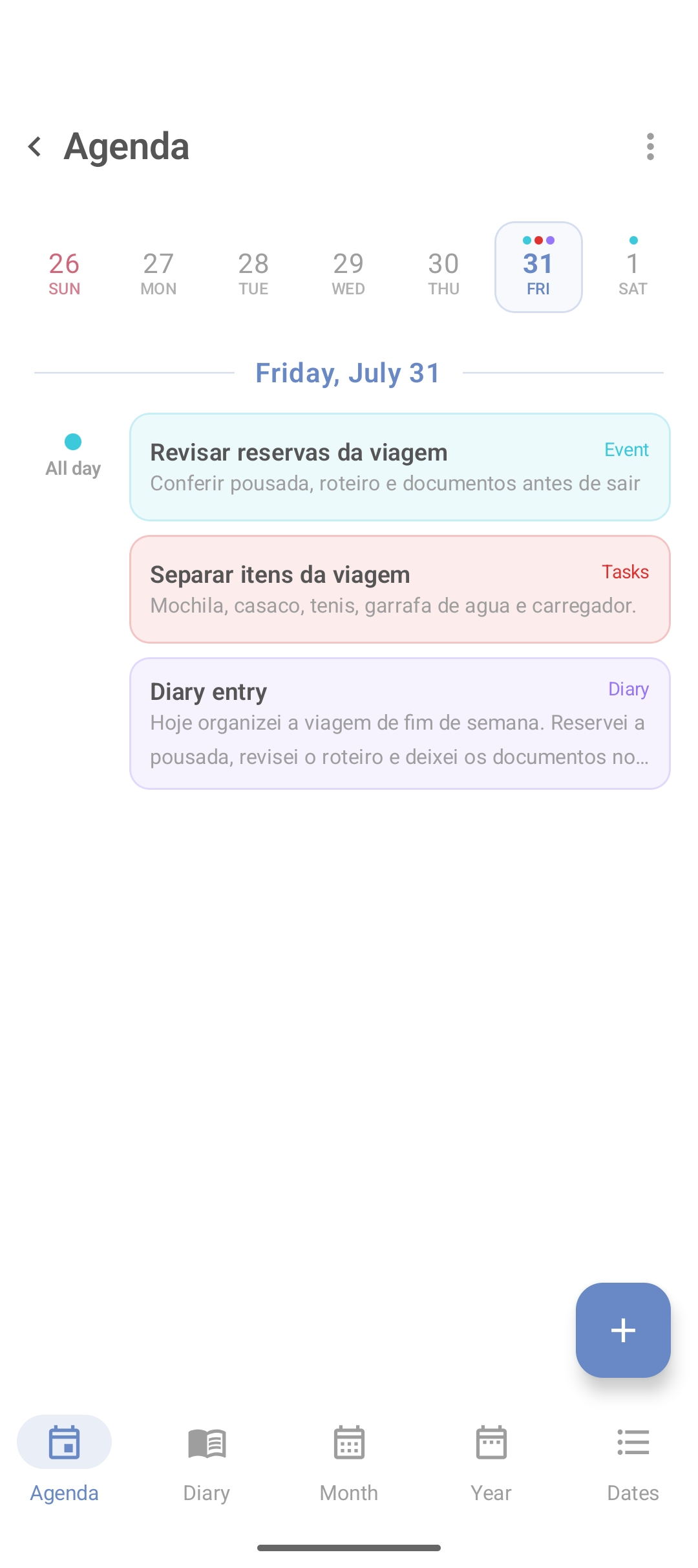 Agenda do DicaNote
